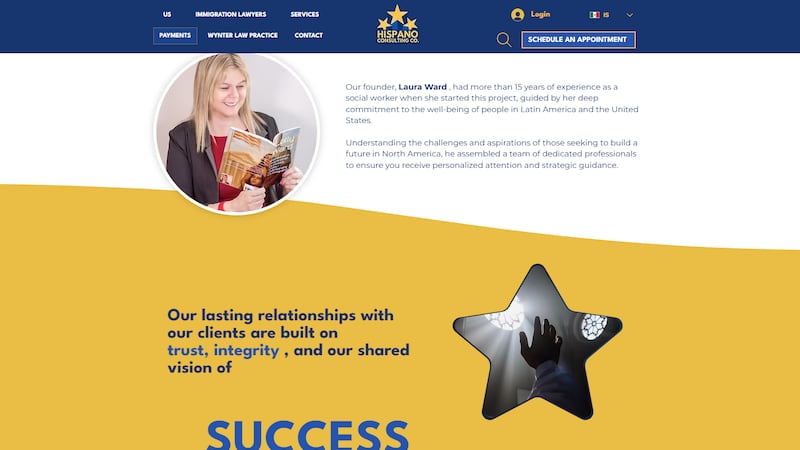 Website for "Hispano Consulting Co." identifies Laura Ward as the founder. Video of the...