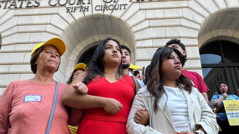 DACA supporters rally outside the 5th Circuit Court of Appeals in New Orleans on Thursday,...