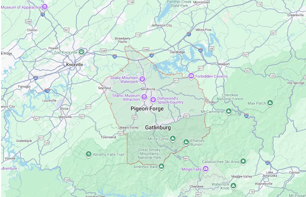 Ubicación en mapa del condado Sevier tras el acuerdo pendiente en elprograma 287(g)