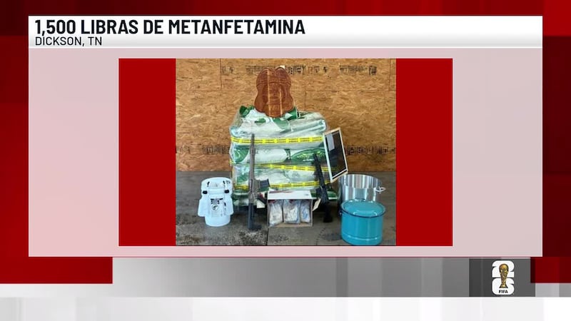 Hispanos detenidos tras incautación de más de 1,500 libras de metanfetamina en Tennessee